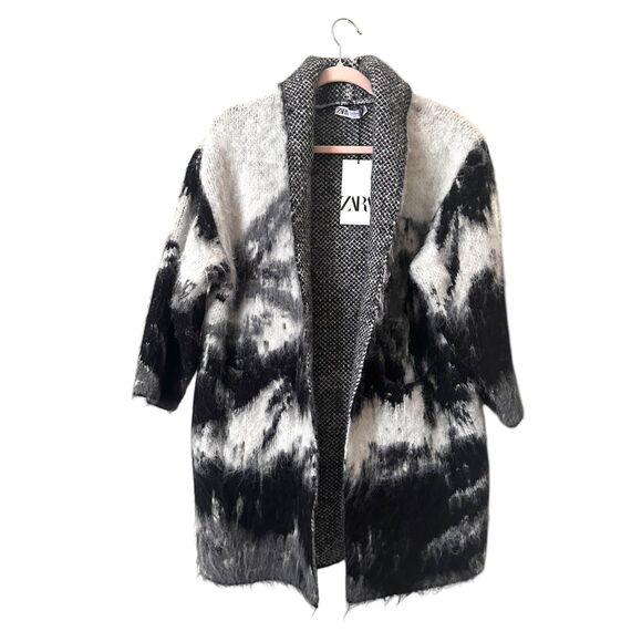ZARA Wool Blend Oversized Cardigan Jacket NWT M/L‎ - Picture 3 of 6